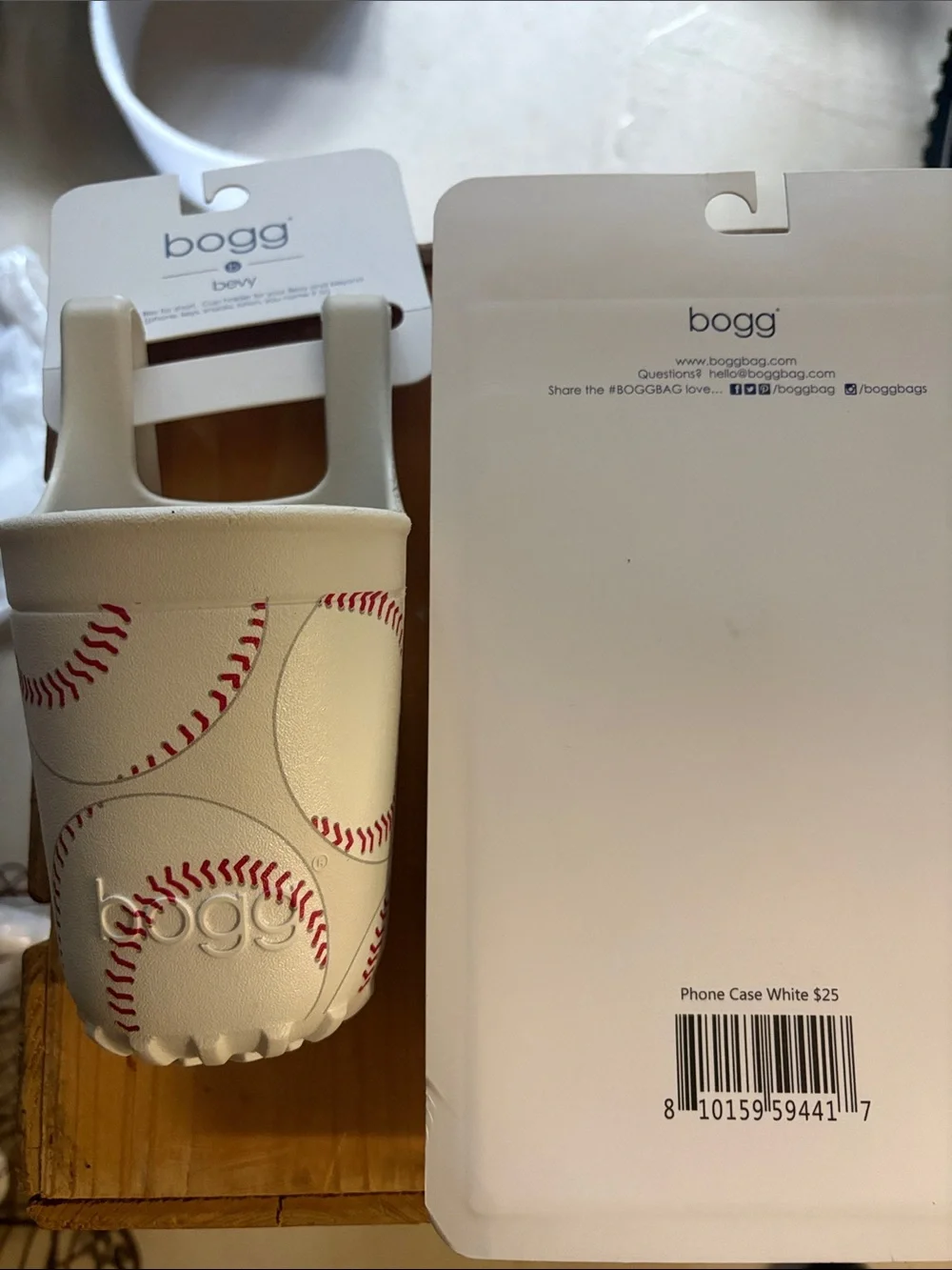 BOGG BAG White Baseball Phone & Accessory Holder Duo